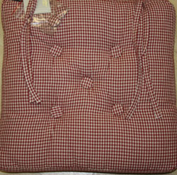 Dark red gingham check seatpad